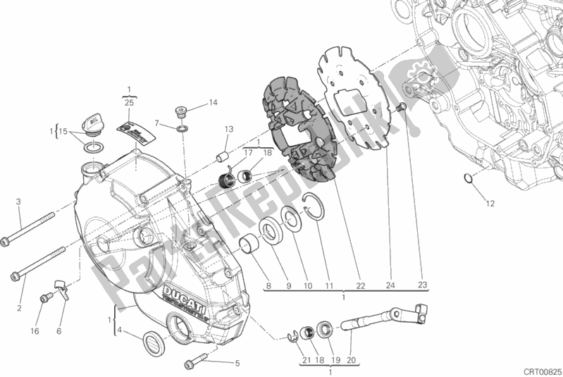 All parts for the Clutch Cover of the Ducati Monster 821 Stealth 2019